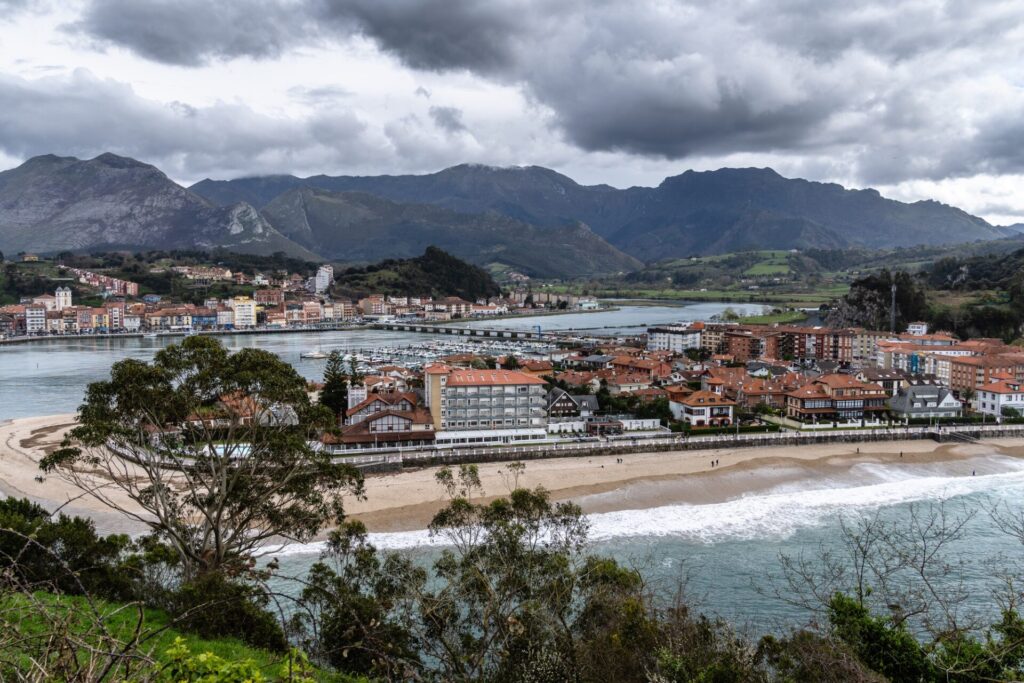 view of the lovely town of Ribadesella in Asturias
