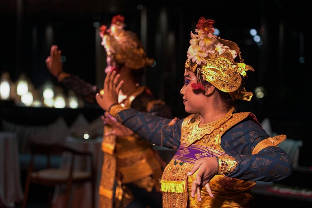 traditional balinese dance in cultural setting
