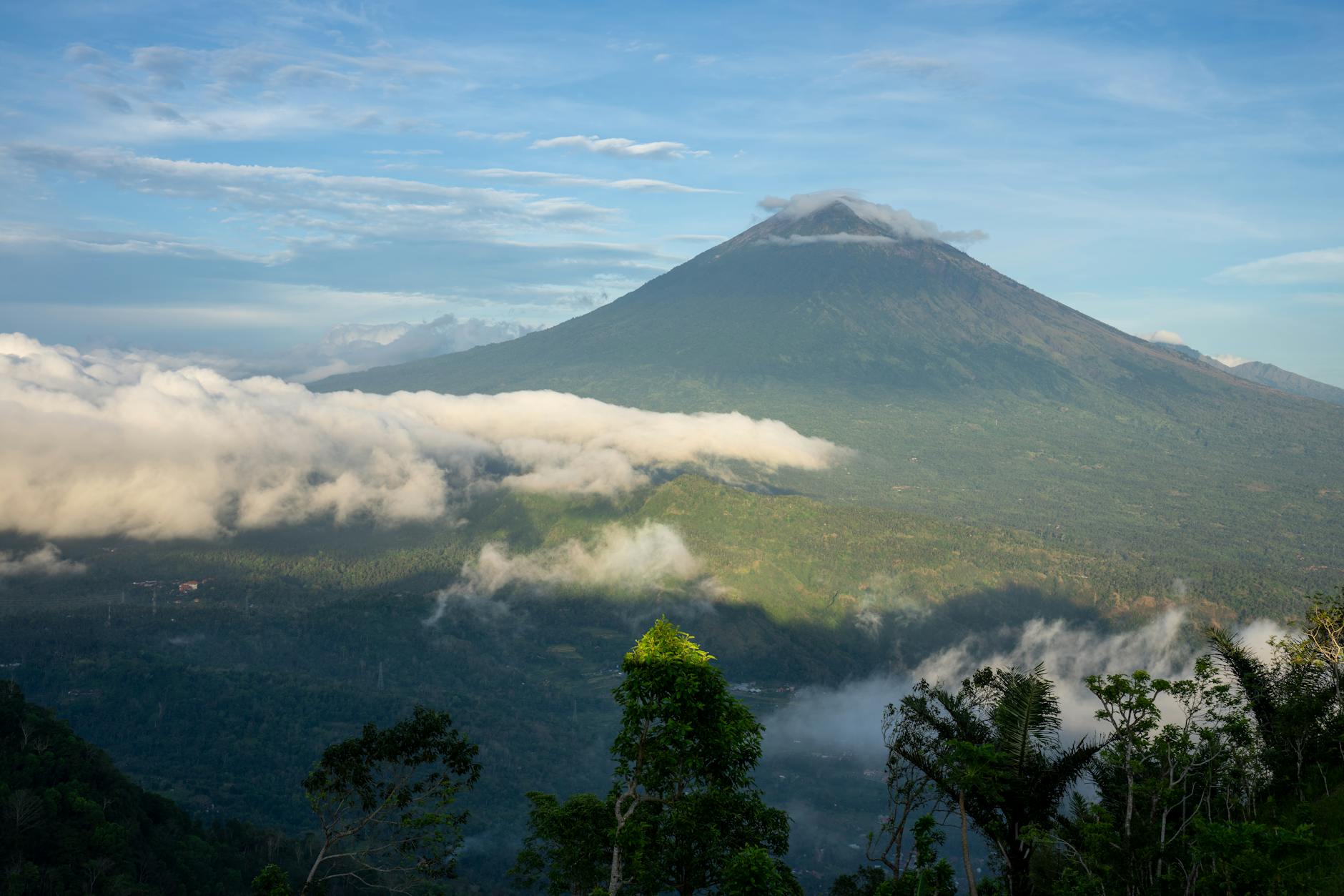 majestic view of mount agung in bali indonesia